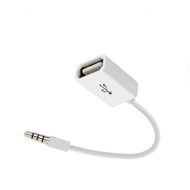 Auto MP3 3,5 mm AUX auf USB 2.0 Konverterkabel, Car Audio Adapter, schwarze Innenraumzubehör, neues Hot-Sale-Produkt