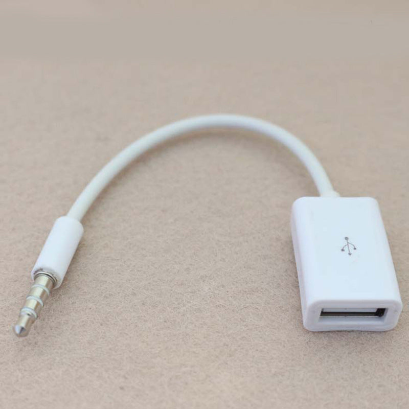 Car MP3 AUX-Adapter: 3,5-mm-Male auf USB 2.0-Female Konverterkabel für Auto-Innenraum, hochwertiges Zubehör.
