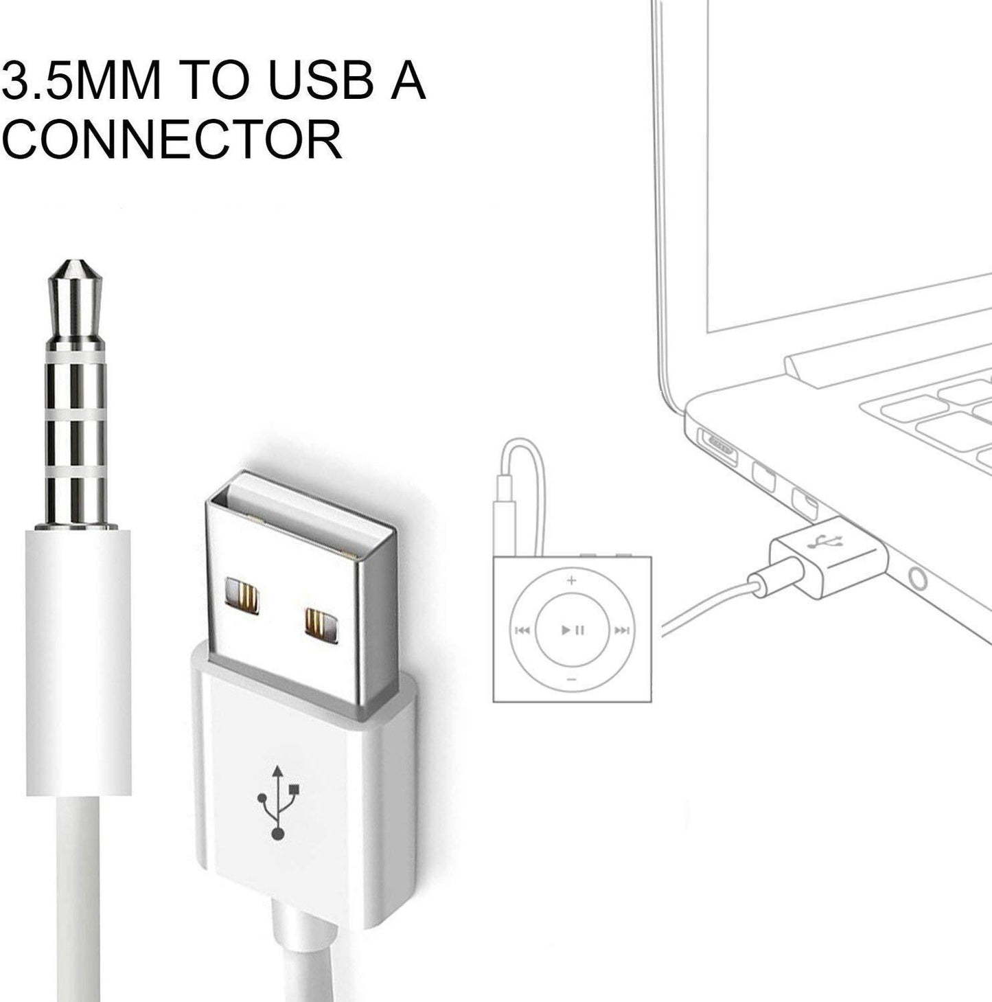 Auto MP3 AUX 3,5mm Stecker auf USB 2.0 Buchse Konverterkabel, Autoinnenraum Zubehör, neue Verkaufsaktion