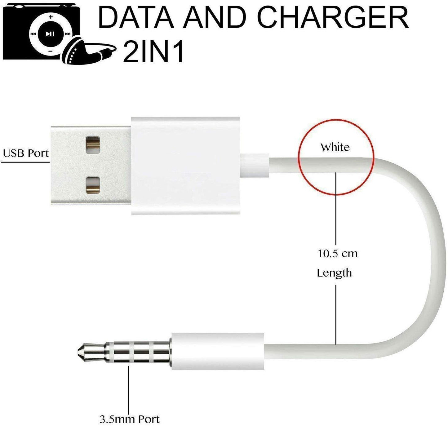 Autokabel: 3,5 mm AUX auf USB 2.0 Adapter, male zu female, für Car-Internetzubehör, in hochwertiger Ausführung