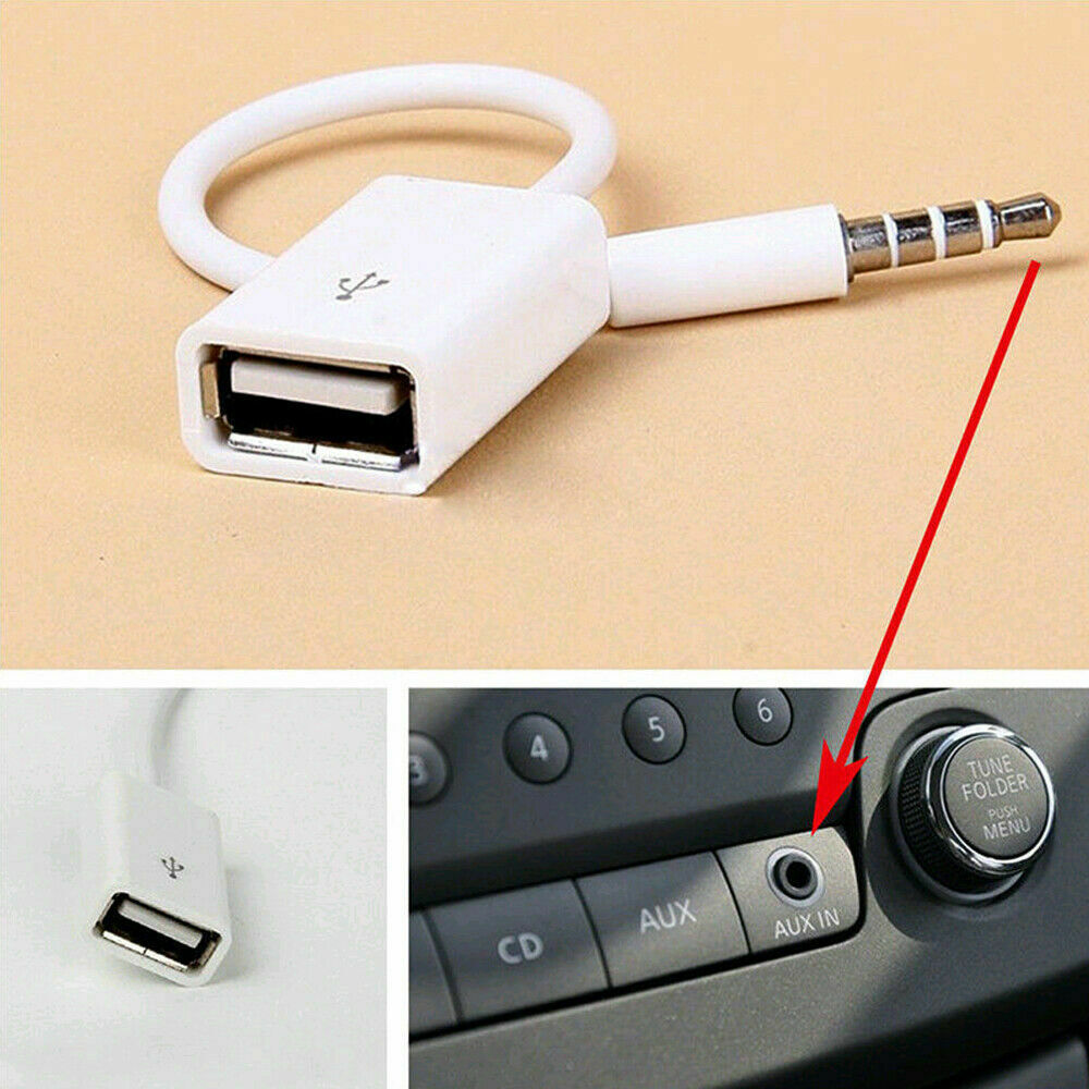 Kfz-Audioadapter: 3,5 mm AUX auf USB 2.0 female, verlängerbares Kabel für Auto-Internetzubehör, hochwertiges Konverterkabel
