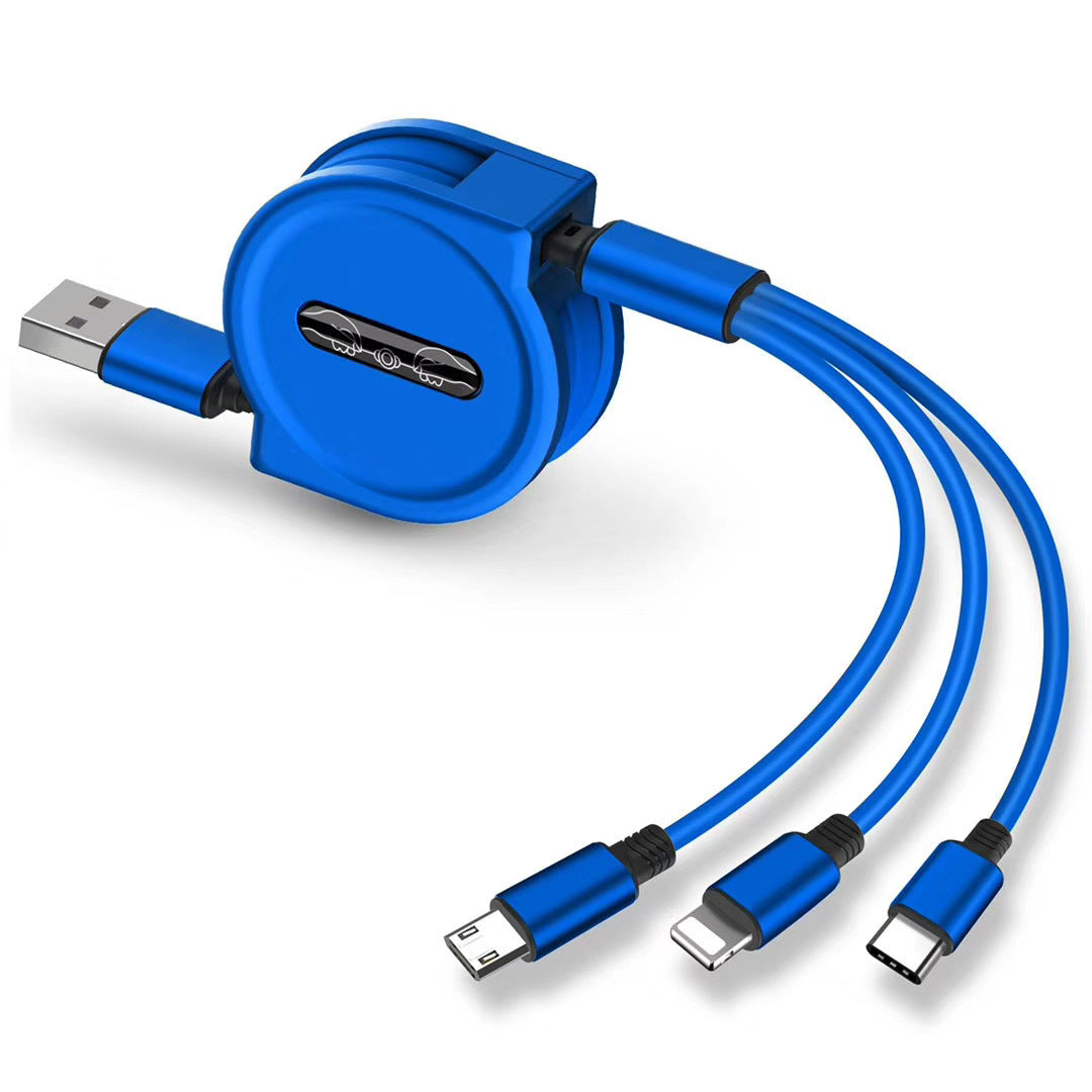 Mehrzweck-USB-C-Kabel von Mein Shop, ausziehbares 3-in-1 Ladekabel für schnelles Aufladen und Datenübertragung.