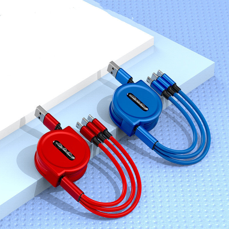 Mehrzweck-Teleskop-Datenkabel von Mein Shop, 3-in-1 Schnelllade- und Datenkabel, flexibel ausziehbar, für verschiedene Geräte