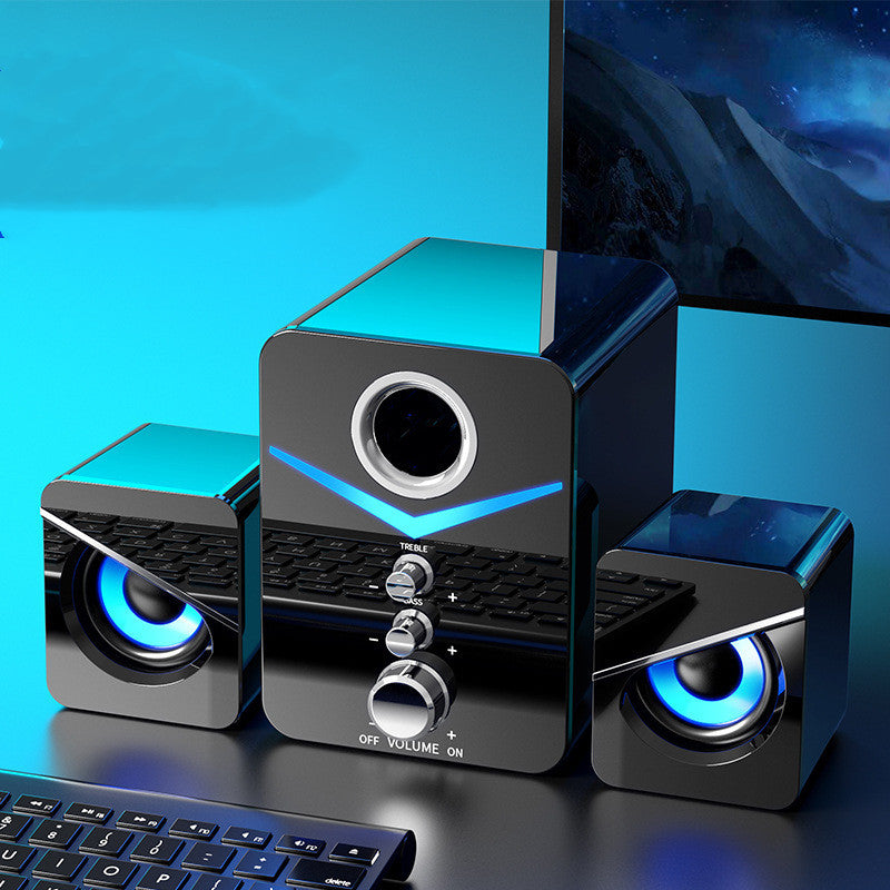 Kompakte Desktop-Soundbar-Lautsprecher von Mein Shop mit Bluetooth, ideal für klaren Klang und einfache Platzierung.