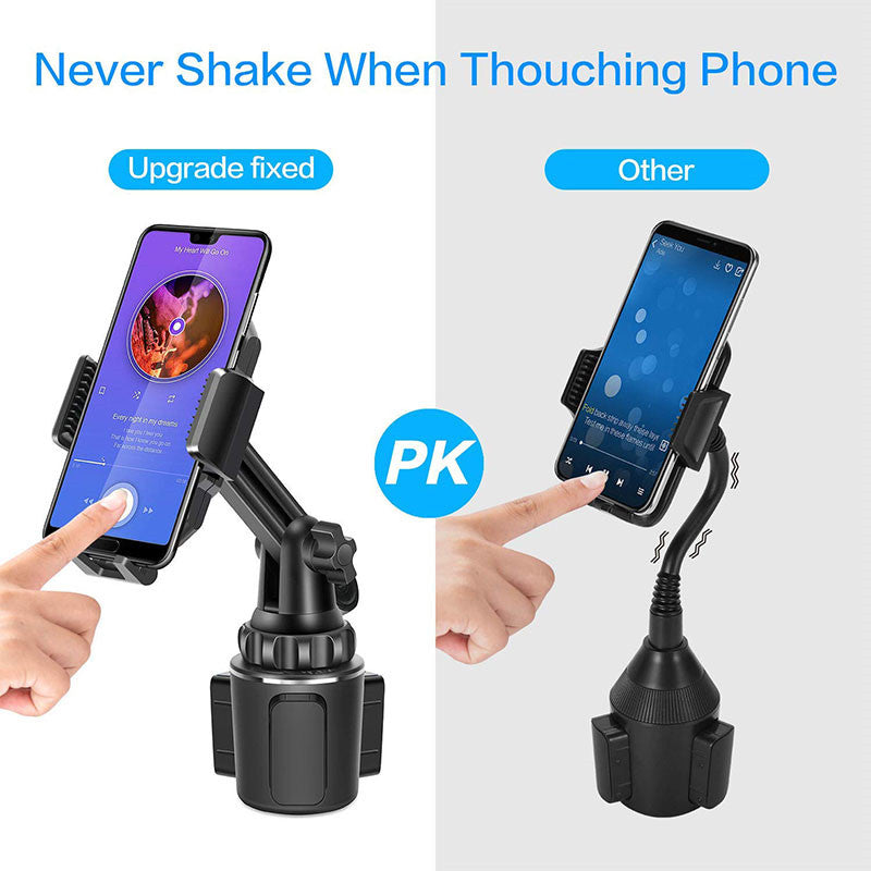 Kfz-Handyhalterung für Smartphone, Tablet und Computer, flexible Befestigung, schwarzes Kunststoffdesign