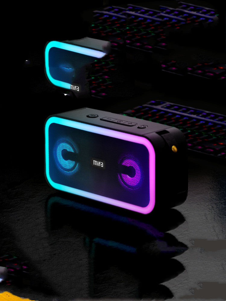 Bluetooth-Lautsprecher mit bunten Lichtern, Dual-Lautsprecher, großer Haushaltslautsprecher, von Mein Shop