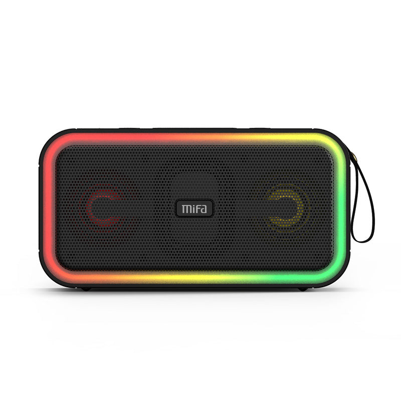 Bluetooth-Lautsprecher von Mein Shop mit bunten Lichtern, Dual-Lautsprechern und großem Volumen für den Haushalt