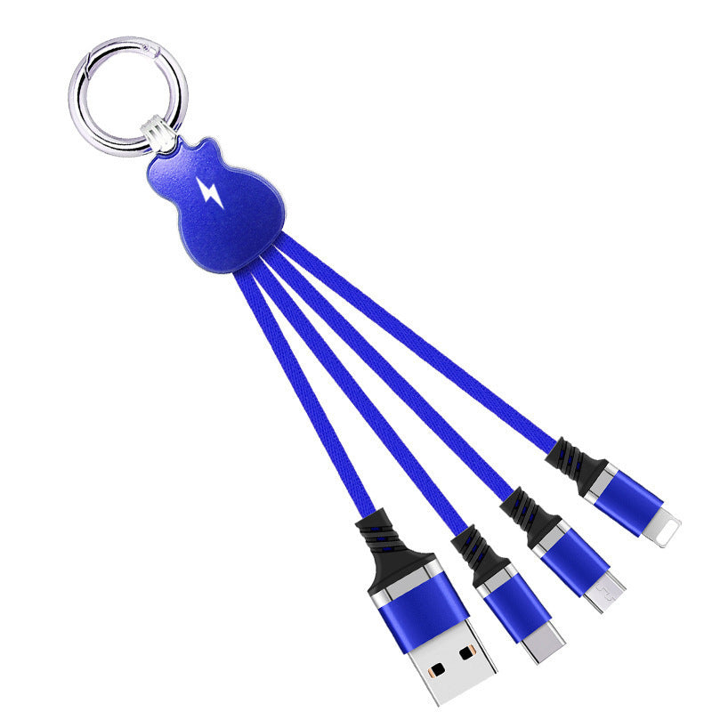 Luminous Datenkabel von One For Three, leuchtende USB-Ladekabel in Schwarz mit blauer Beleuchtung, für schnelle Datenübertragung.