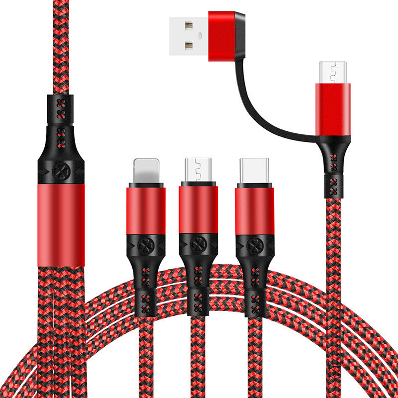 Schnellladekabel mit fünf Anschlüssen, 3-in-1 USB-Datenkabel für schnelle Datenübertragung und Ladefunktion von Mein Shop