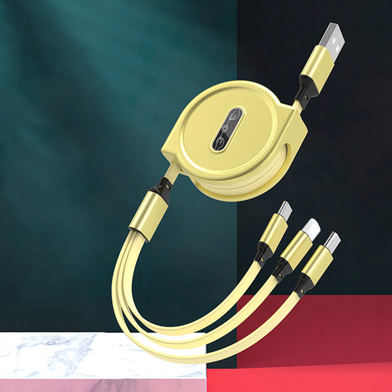 Mehrzweck-USB-Kabel von Mein Shop, 3-in-1-Teleskop-Datenkabel zum schnellen Laden und Datenübertragung, flexibel und kompakt.