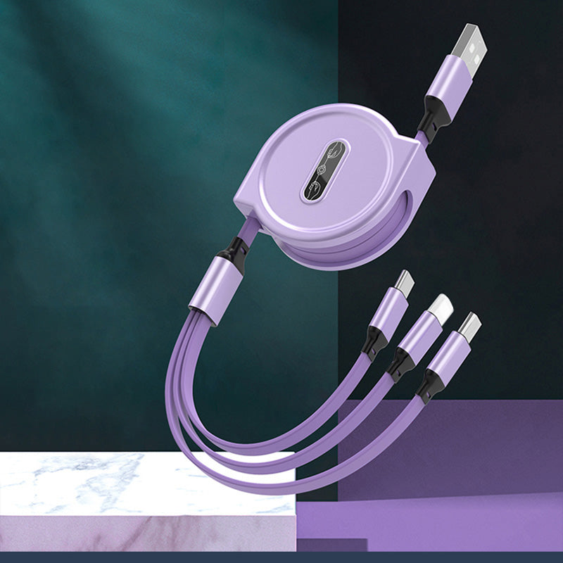Mehrfaches USB-Kabel von Mein Shop, 3-in-1-Teleskop-Daten- und Schnellladekabel, flexibel und kompakt für verschiedene Geräte