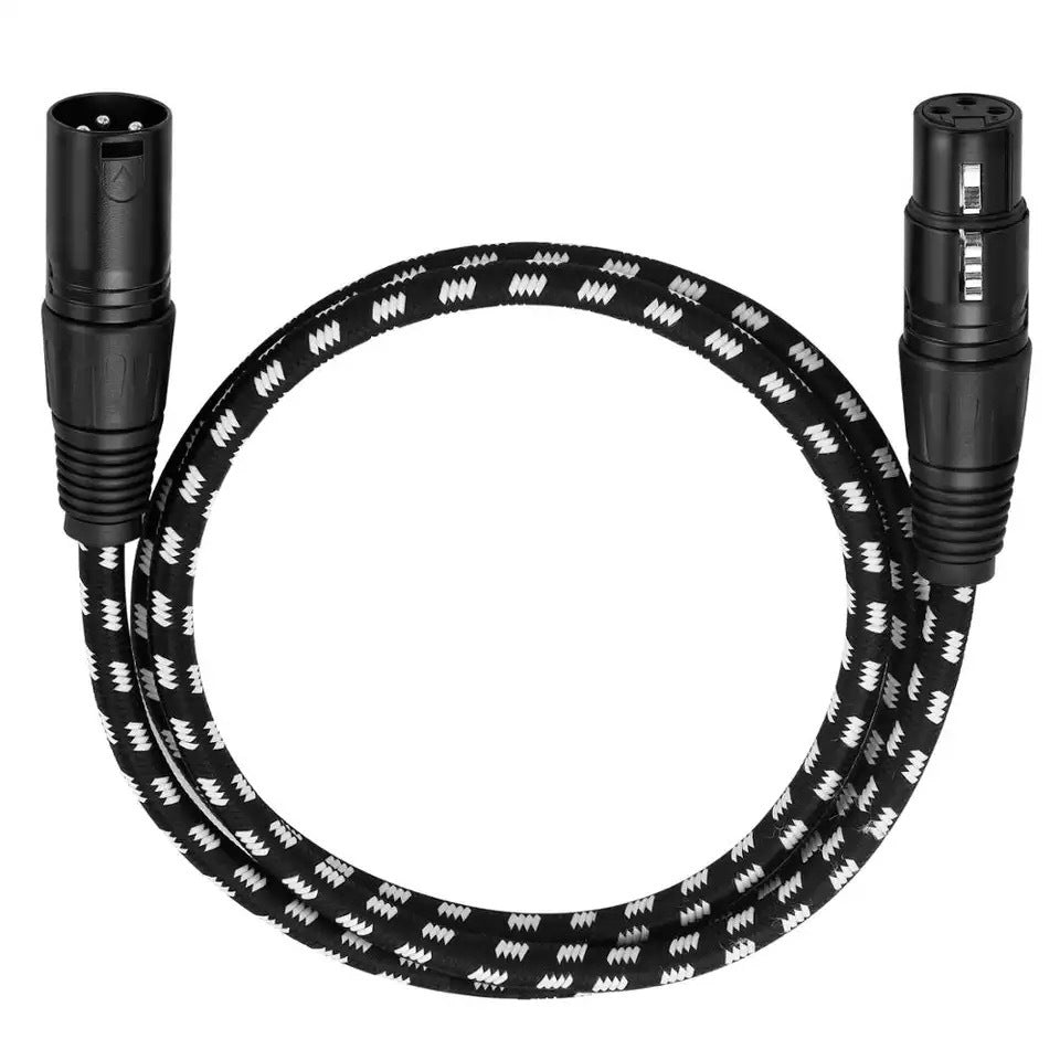 Kabel mit Cannon Männlich zu Weiblich Audio-Mikrofon-Connector, schwarzes Metall, flexible Kabel, für professionelle Audioanwendungen