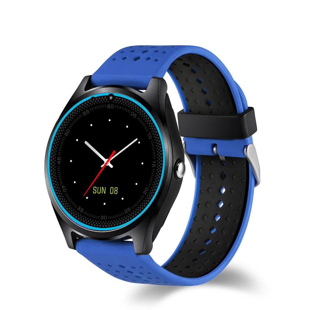 Schwarze Smartwatch mit Pedometer, digitales Display, und Fitness-Tracking-Funktionen von Mein Shop.