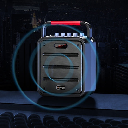 Quadratischer tragbarer Subwoofer von Square Audio mit Lautsprecher und Bedienelementen, ideal für kraftvollen Sound unterwegs