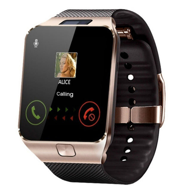 Smart Watch Card Call Smart Reminder Bluetooth-Gerät mit digitalem Display und eleganter schwarzer Hülle.