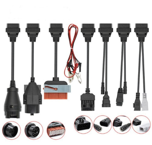 Auto-Drahtkabelsatz für TCS Auto-Diagnosegerät, 8 Stück, flexible Kabel mit Stecker, kompatibel mit verschiedenen Fahrzeugen