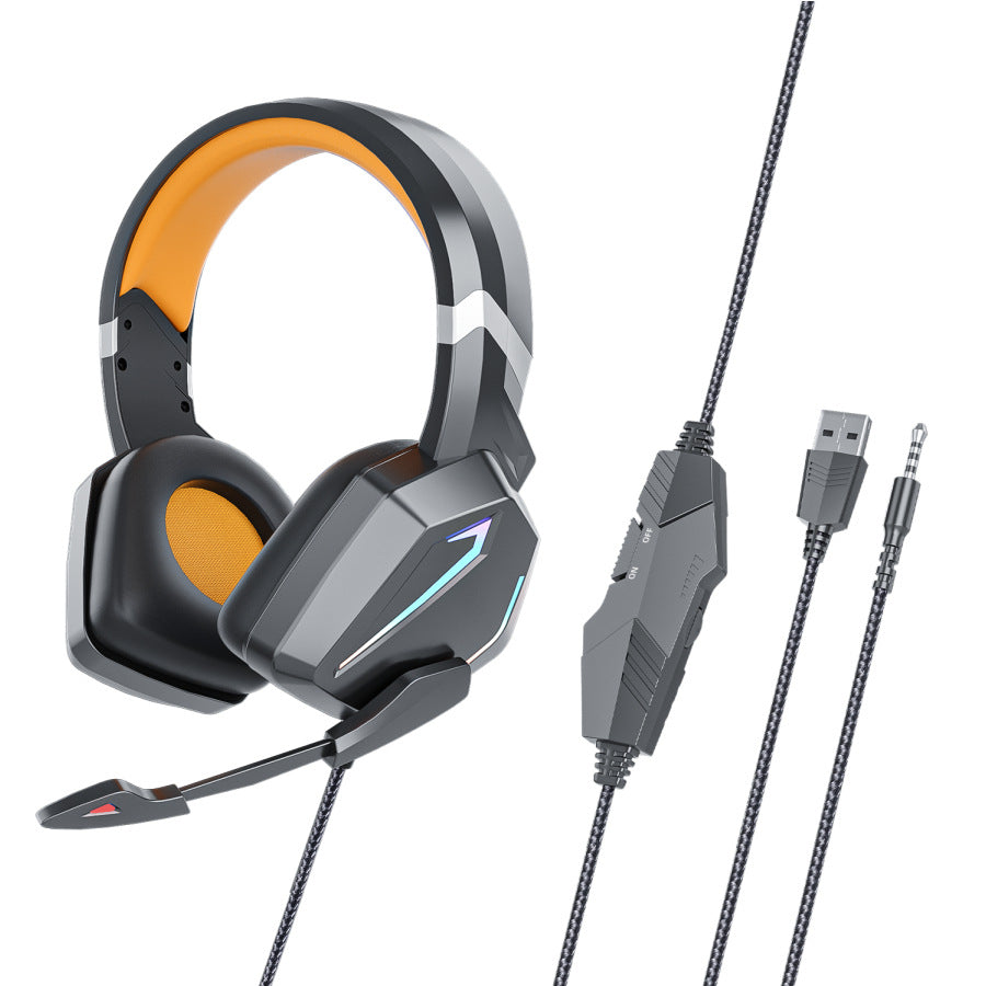 Gaming-Computer, Smartphone und Kopfhörer für Esports, abgebildet auf einem modernen Desktop.