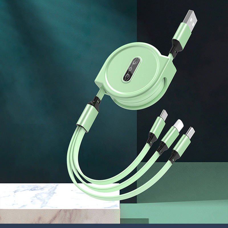 Mehrzweck-USB-Kabel von Mein Shop, 3-in-1 Teleskop-Daten- und Schnellladekabel, flexibel und praktisch für verschiedene Geräte