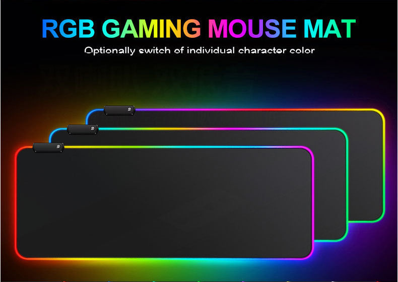 Luminous RGB Gaming-Mauspad mit bunter Beleuchtung, rutschfester Oberfläche und großer, dicker Spielmatte für Komfort.
