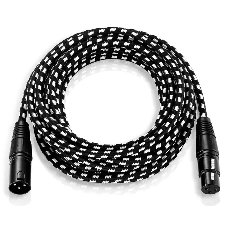 Kabel mit Cannon-Mikrofonstecker, männlich auf weiblich, für Audio- und Mikrofonverbindungen, schwarz, flexible Kabel.