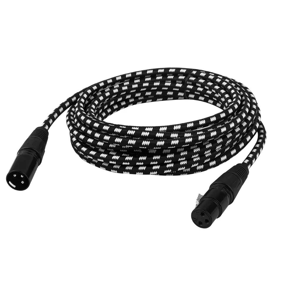 Kabel mit Cannon Steckern, männlich zu weiblich, für Mikrofon-Audioanschlüsse, in schwarzer Ausführung