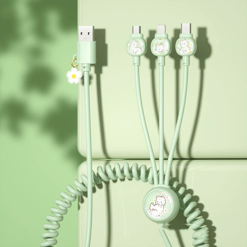 Mehrere kreative Geschenk-Frühling-Datenkabel von Mein Shop, flexible Ladekabel für Smartphones und Tablets, farbenfrohes Design