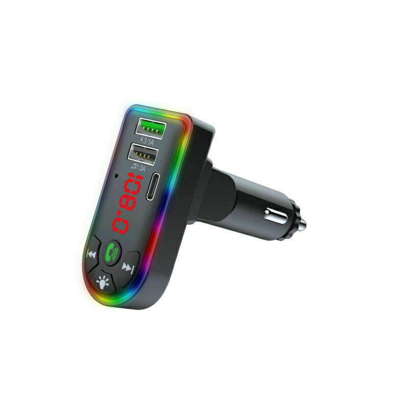 Bluetooth 5.0 MP3-Player und FM-Transmitter für Auto, mit 3,1A Schnellladeadapter, kompatibel mit verschiedenen Fahrzeugen.